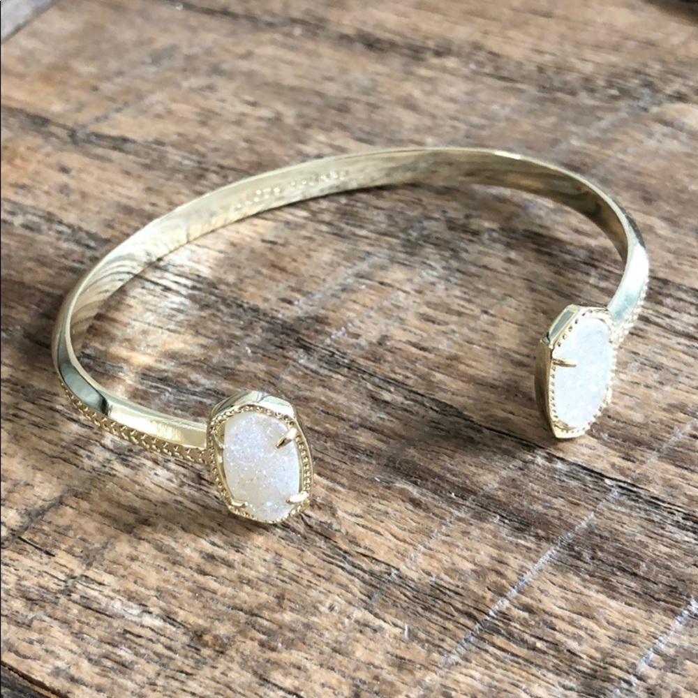 Kendra Scott light gold and white druzy bracelet